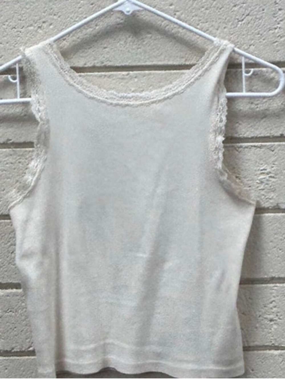 BRANDY MELVILLE John Galt Angel Cupcake Lace-Trimmed Tank Top Cute Coquette Y2K - Picture 5 of 6